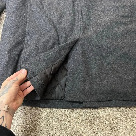 Vintage London Fog Mens Single Breasted Heavy Wool Overcoat XL 48R Charcoal Gray - Picture 15 of 16